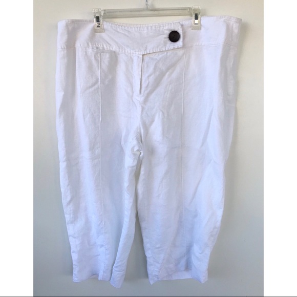 STYLE & CO. Plus Size Linen Capris White Size 20W - Picture 1 of 11